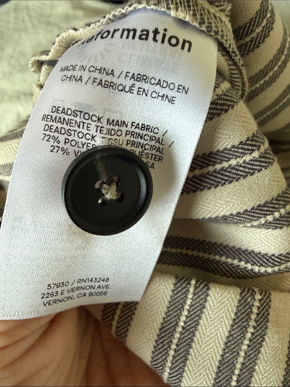Reformation Mason trouser pleased high rise pant slate stripe NWT - Picture 4 of 4